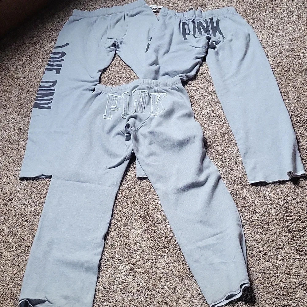 X3 Victorias Secret PINK Boyfriend Sweatpants XS - Picture 2 of 7